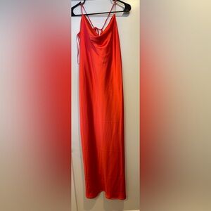 The Occasion by Old Navy Satin Cowl Maxi Dress in Bright Coral